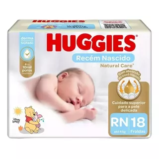 Fralda Descartavel Huggies Recém Nascido Puro Natural 18unid