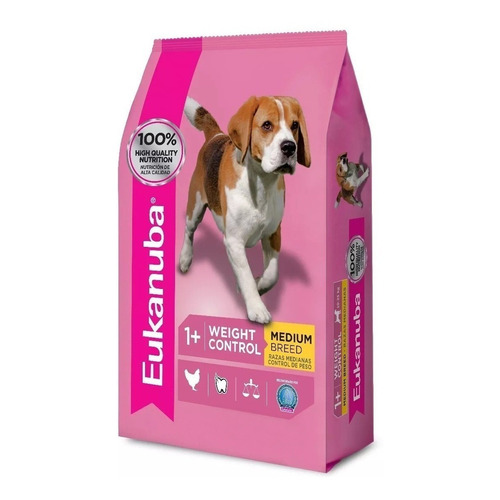 Alimento Eukanuba FIT BODY Weight Control para perro adulto de raza mediana sabor mix en bolsa de 13.6kg