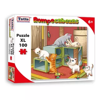 Rompecabezas Totte Gatitos Jugando 100 Piezas Extra Grandes