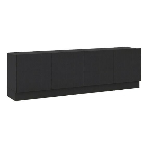 Mueble Para Tv 70  Mind En Mdp 4 Puertas Negro