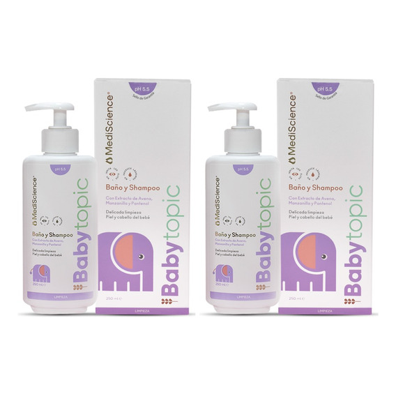 Mediscience Babytopic Baño Y Shampoo Ph 5.5 Loción 250ml X 2