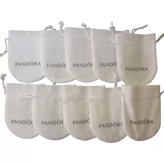 Bolsa Cubre Polvo Pandora Terciopelo Blanco 10 Pz