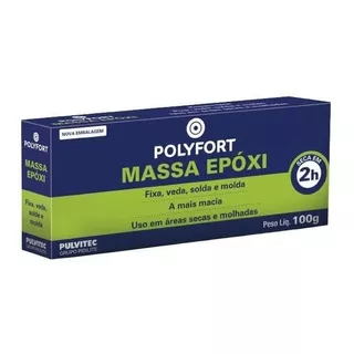 Adesivo Massa Epóxi Pulvitec Polyepox 100g - Kit 12 Unidades