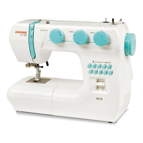 Máquina de coser recta Janome 3016 portable blanca 220V