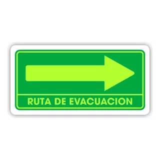 Señal Ruta De Evacuación Der. 30x45 Luminiscente 10 Piezas