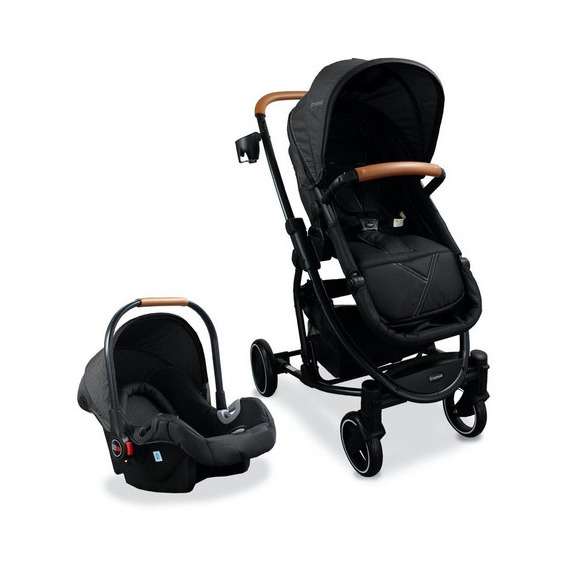 Coche Travel System Con Moises Silla Carro Prima Bebesit Ros Color Negro