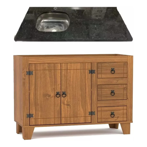 Mueble De Cocina En Madera + Pileta Granito 