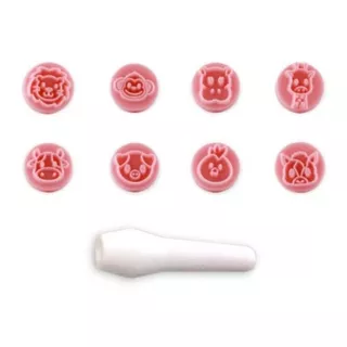 Kit 8 Carimbos Para Doces Animais Rosa Bb Bluestar