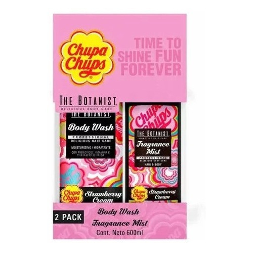 Fragancia Corporal + Body Wash Fresas Con Crema Chupa Chups