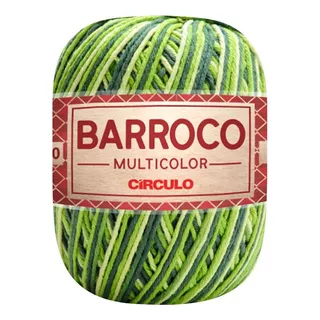 Barbante Barroco Multicolor 6 Fios 400gr Linha De Crochê Cor Gramado