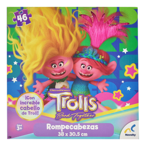 Trolls Rompecabezas Con Cabello 46pz 38x30cm Novelty