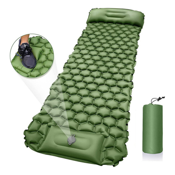 Colchoneta Inflable For Acampar Con Bomba De Pie Incorporad