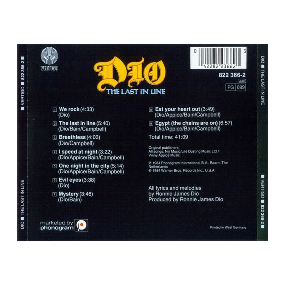 Dio The Last In Line Cd Nuevo Y Sellado Musicovinyl