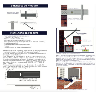 Suporte Para Ar Condicionado De Janela Split Regulável - 4un