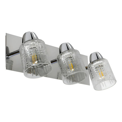 Aplique 3 Luces Vidrio Pared Old Apto Led E-27  Cromo