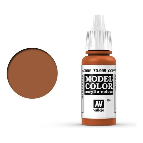 Vallejo Model Color 17ml Pintura Acrílica Color 176 Cobre 70.999