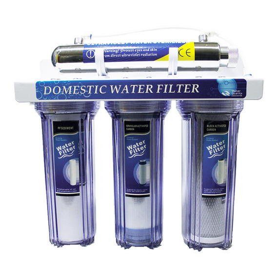 Filtro Purificador De Agua Domestico Triple C/lámpara Uv 16w