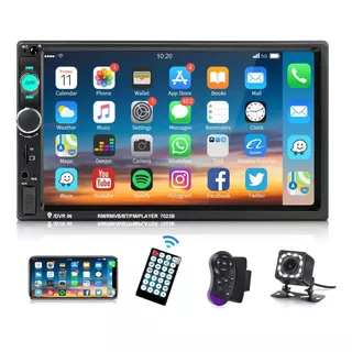 Auto Estereo De Pantalla Doble Din Control Volante & Camara