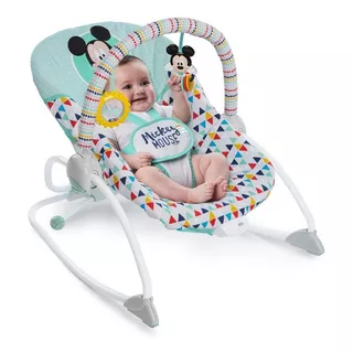 Mecedora Vibradora Bebe Disney Mickey Bright Starts 11543 Color Gris