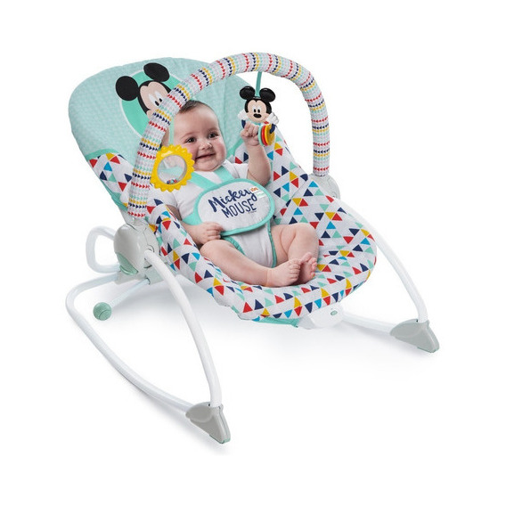 Mecedora Vibradora Bebe Disney Mickey Bright Starts 11543 Color Gris