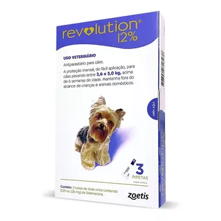 Combo Revolution 30 Mg Caes 2,5 A 5  Kg 3 Pipetas