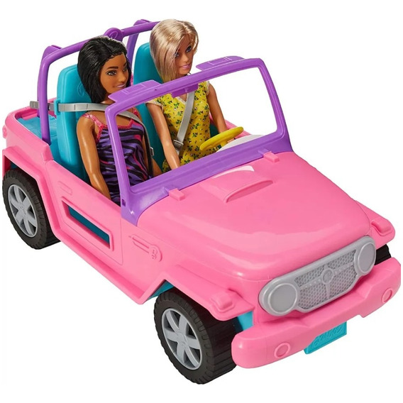 Jeep De Barbie + 2 Muñecas Rubia Y Morocha Mattel +3 Años