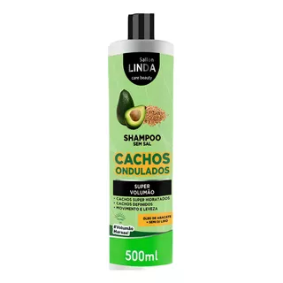  Shampoo Sem Sal Cachos Ondulados Abacate Semi Di Lino 500ml