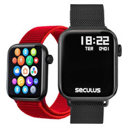Smartwatch Plus Seculus Preto Troca Pulseira 17001mpsvpl1
