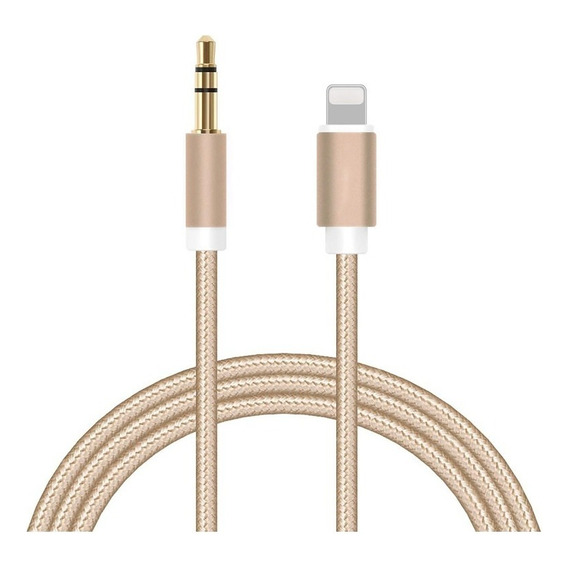 Cable Auxiliar De Audio Para iPhone Lightning A Jack 3.5mm Color Rosé Gold