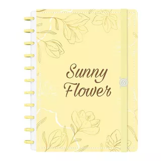 Caderno De Disco Iscool Inteligente G Sunny Flower Amarelo