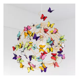 Lampara De Diseño Mariposas Multicolores Tamaño Xl Grande