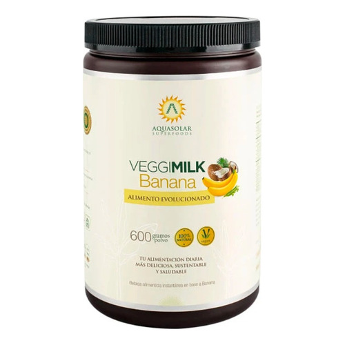 Bebida Vegetal Veggimilk Banana Aquasolar  600 Grs