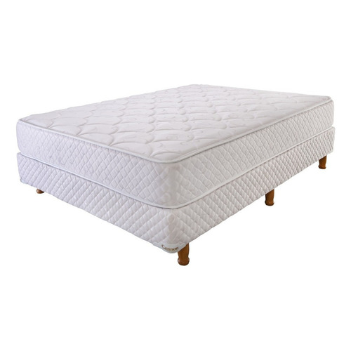 Sommier Y Colchon Cannon Princess 2 Plazas + 2 Almohadas .! Color Blanco