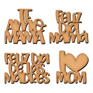 50pz De Letreros Mamá Mdf 12cm Decoración Adorno