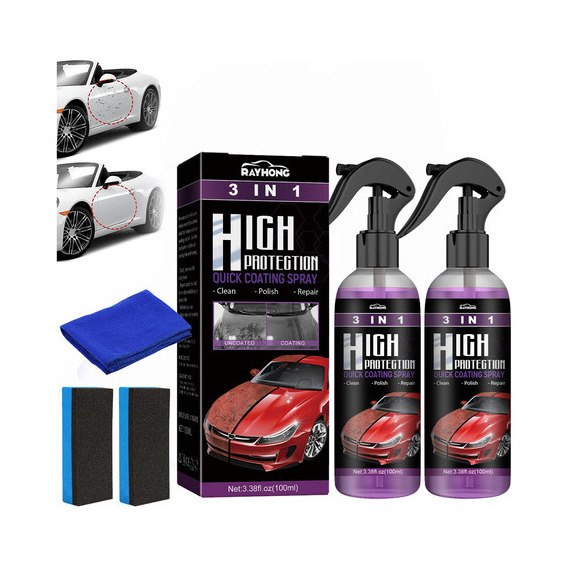 Spray De Revestimiento Cerámico Para Automóviles 3 En 1, 2 U