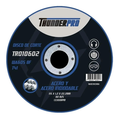 Disco De Corte 180 X 1.6mm Thunder X25 Unidades (tr010610