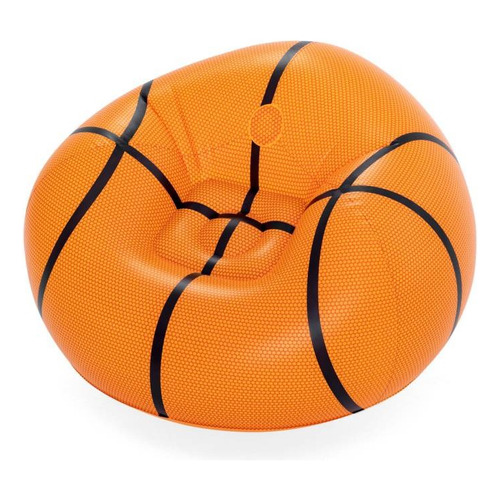Sillón Infantil Inflable Puff Balón De Basketball Silla Aire Color Naranja