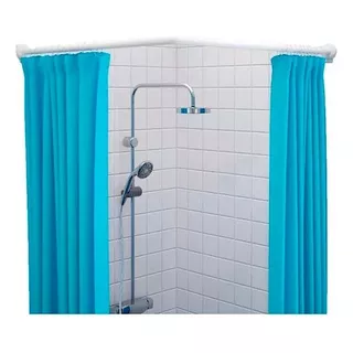 Barral Curvo De Baño Aluminio  1mt X 1mt Con Kit Soportes