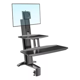 Soporte Escritorio Monitor Y Teclado 17-32. Myshopuruguay! Color Negro