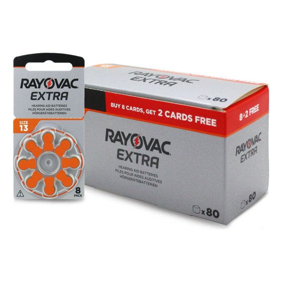 Pilas Audifono 13 Rayovac Extra Pr48 Caja X 80 Unidades Bp8