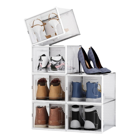 Organizadores De Cajas Apilables Para Zapatos, 6 Pza, Size L