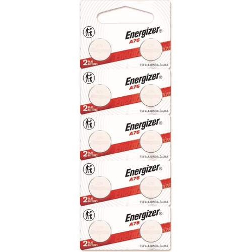 10 X Pilas A76 ENERGIZER Pilas Botón A76 LR44 AG13 L1154 1.5V