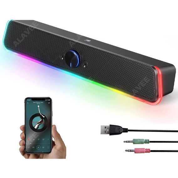 Bocinas Bluetooth Para Pc Estéreo Con Rgb Led Altavoz Por Pc