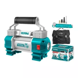 Compresor Inflador Total Industrial 12v Para Vehículos, Con Manómetro, 120psi, 45l/min - Funciona Conectado Por Pinzas A La Batería - Ttac2506