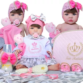 Bebê Boneca Reborn Barata Panda Menina Presente  Enxoval 