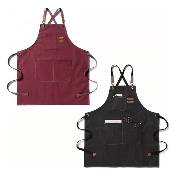 2 Piezas Mandil De Chef Ajustable, Mandil Barista, Unisex