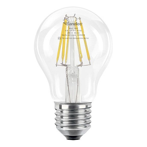 Foco Bombilla Sanelec Tipo A 6w Luz Blanca 6500k T4147 Color De La Luz Blanco Frío