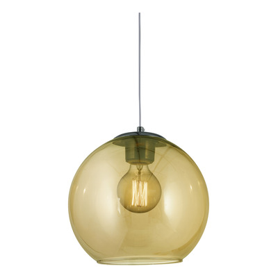 Lampara Colgante Esfera L Ambar Diseño Apto Led E27
