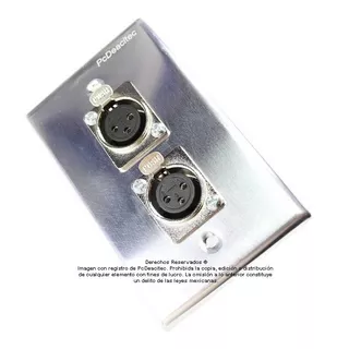 Placa Tapa Metalica A Pared Doble Xlr Canon Soldable 200288