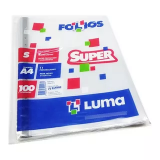 Folios Luma Pesados Super 80 Micrones A4 X100